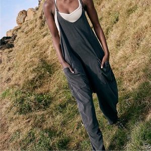 Free People Movement- Hot Shot Onesie - Washed Black - M